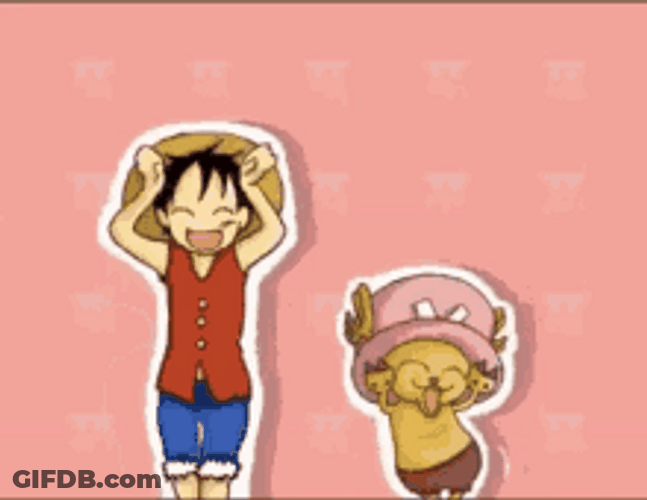 One Piece Chopper Monkey D. Luffy Dancing Cute GIF