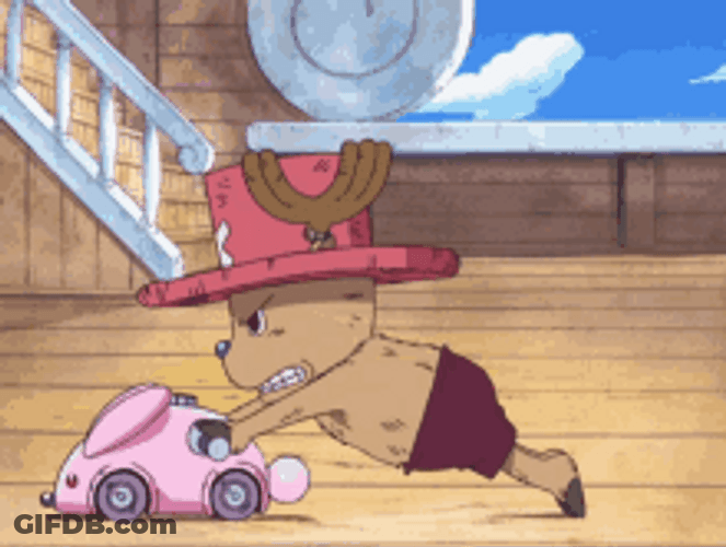 One Piece Chopper Playing Mouse Car GIF