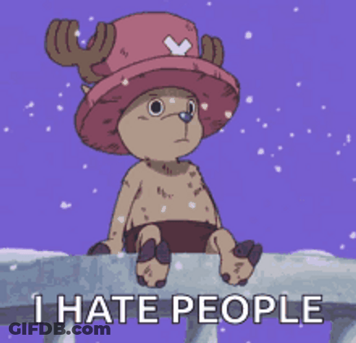 One Piece Chopper Sitting Alone Snow Falling GIF