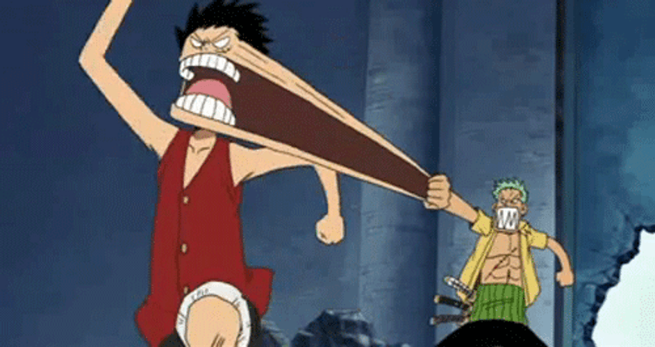 One Piece Funny Luffy And Zoro GIF