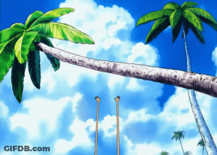 One Piece Luffy On Coconut Tree GIF
