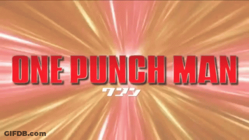 One Punch Man Red On Yellow Background GIF