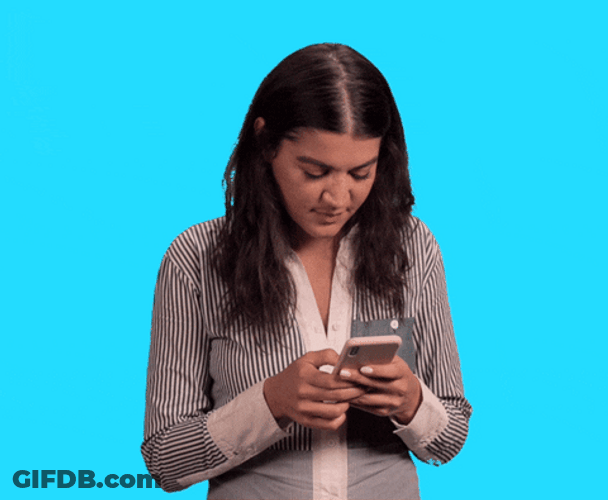 One Sec Busy Woman Texting GIF