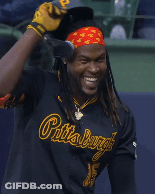 Oneil Cruz Smiling Removing Helmet GIF
