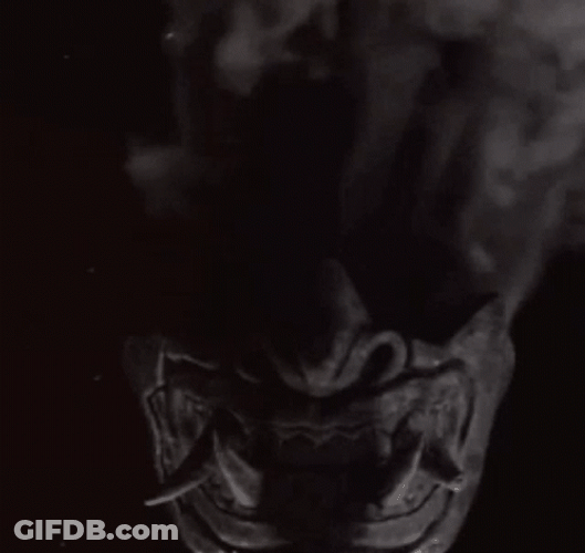 Oni Mask Animated Smoke GIF