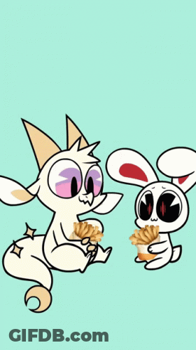 Onion Ring In French Fries Cartoon GIF