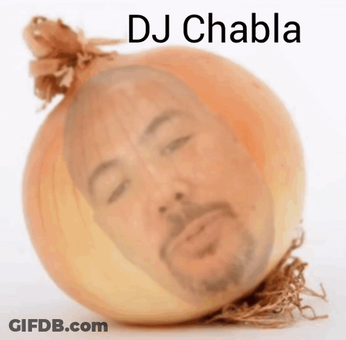 Onion With Man Face And DJ Chabla GIF