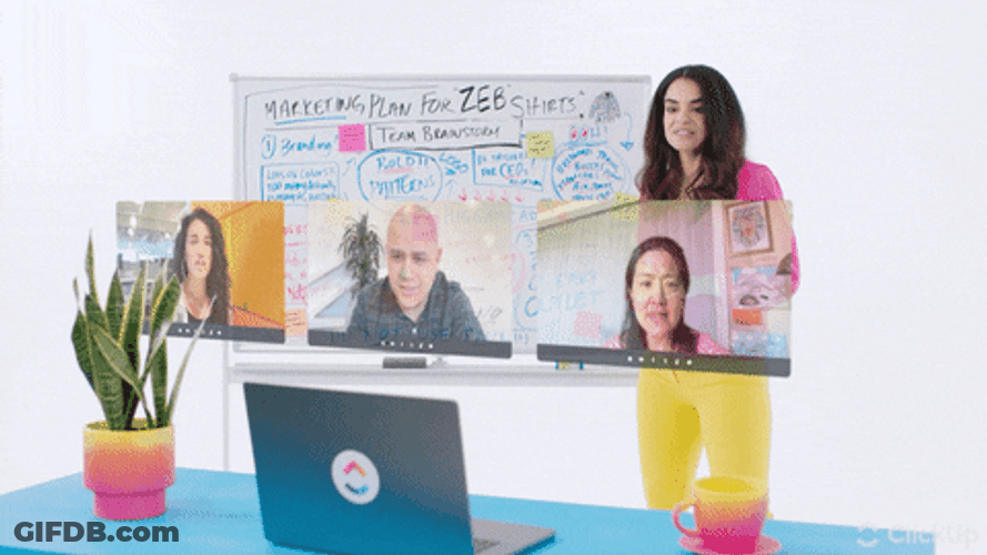 Online Collaboration Between Four People GIF