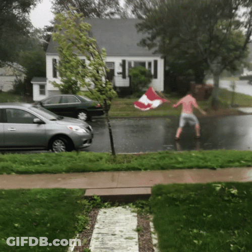 Only In Canada Man Battling Storm GIF