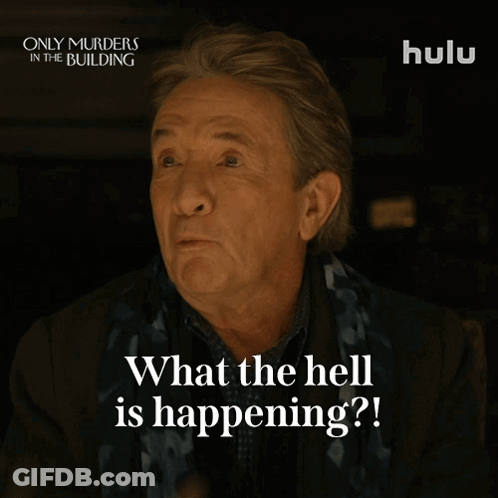 Only Murders In The Building Poster Screaming Man GIF