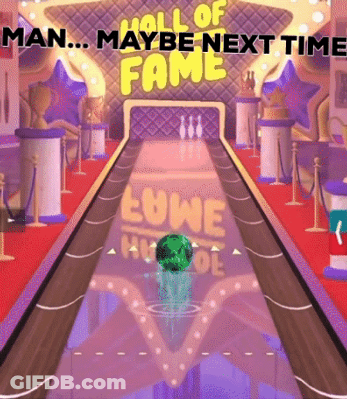 Only One Bowling Pin Falls GIF