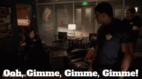 Ooh Gimme Gimme Gimme Gimme Written On Screen GIF
