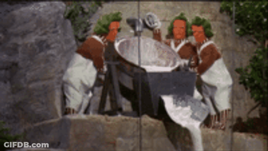 Oompa Loompas Working At Charlie's Factory GIF