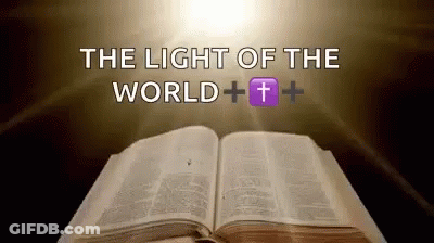 Open Bible Saying The Light Of The World GIF