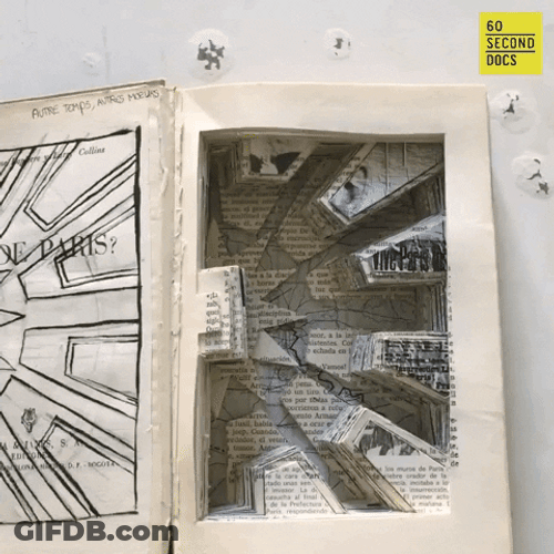 Open Book Cut Pages Loop GIF