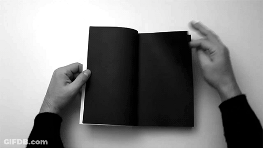 Open Book Flip Black Pages Loop GIF