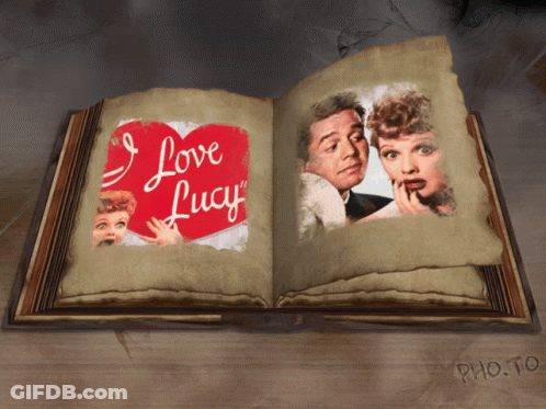 Open Book Saying I Love Lucy GIF