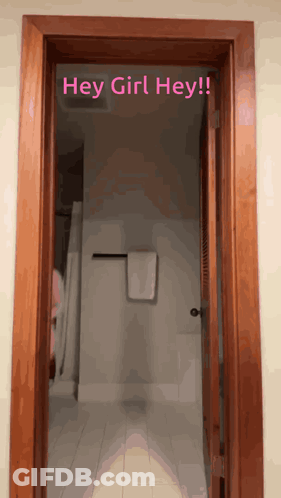 Open Door Saying Hey Girl Hey GIF