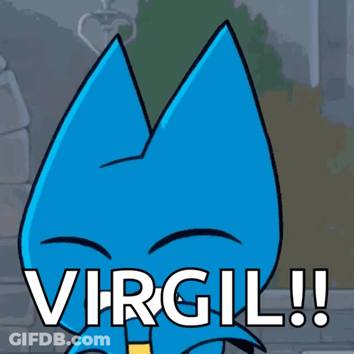 Open-Mouthed Cartoon Character Saying Virgil GIF