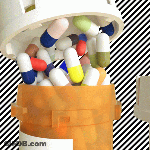 Open Pill Bottle Spilling Pills GIF
