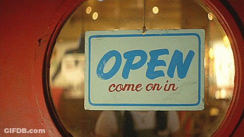 Open Sign In Round Window GIF