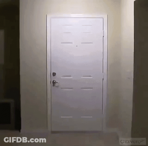 Open White Door Hallway Cropvideo Logo GIF