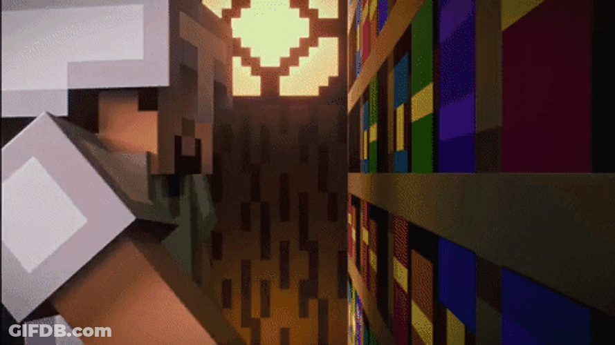 Opening Door Of Minecraft's Book Store GIF