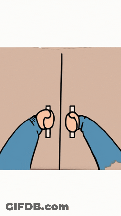 Opening Doors Of Messy Wardrobe GIF