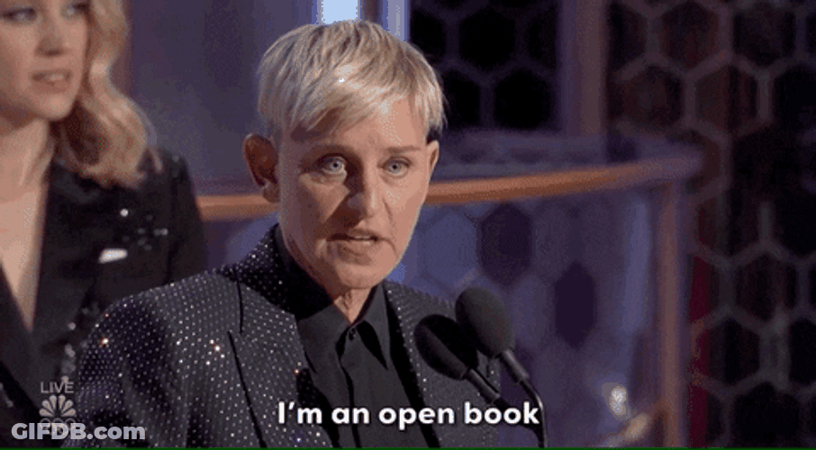 Opening Ellen Degeneres Life's Book GIF