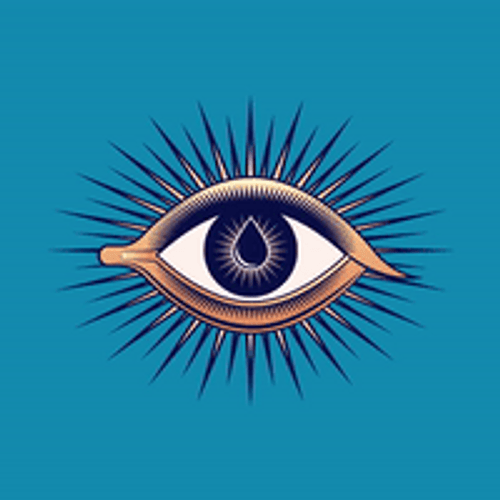 Opening Eyes Animation In Blue Background GIF