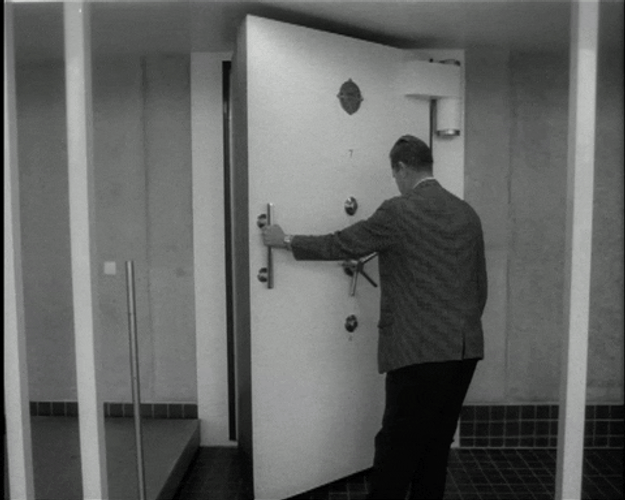 Opening Massive Safe Black And White GIF