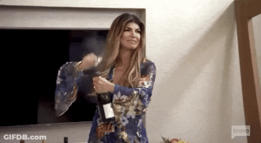 Opening Wine Hair Pulling GIF