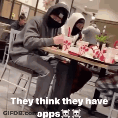 Opps Eating At Fastfood GIF