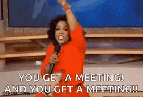 Oprah Winfrey Holding Microphone Saying You Get A Meeting GIF