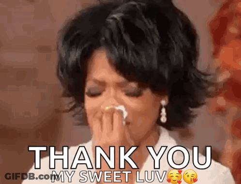 Oprah Winfrey Is Crying While Holding A Tissue In Her Hand . GIF