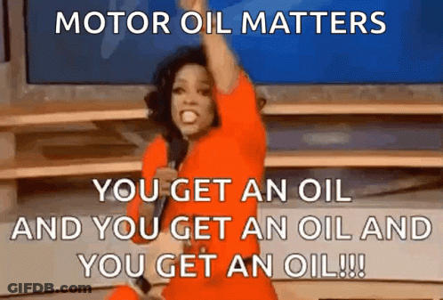 Oprah Winfrey Is Holding A Microphone And Saying Motor Oil Matters You Get An Oil And You Get An Oil And You Get An Oil GIF