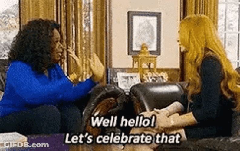 Oprah Winfrey Lindsay Lohan High Five Hello GIF