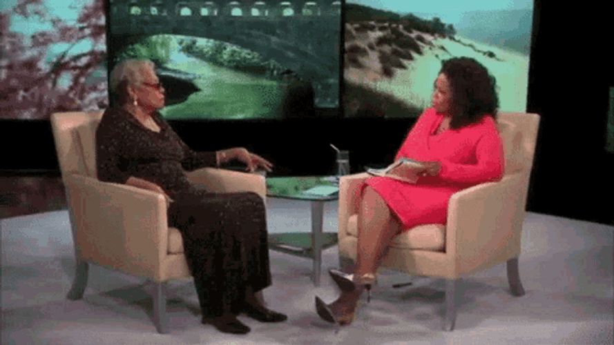 Oprah Winfrey Maya Angelou Interview Serious Talk GIF