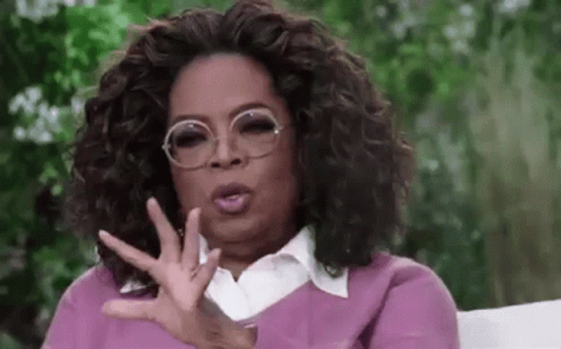 Oprah Winfrey Silence Be Quiet Hand Gesture GIF