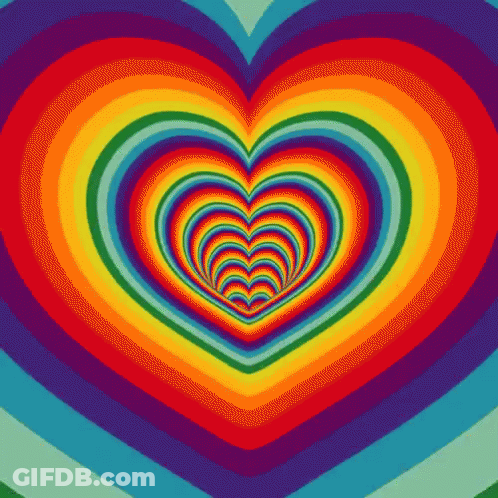 Optical Illusion Rainbow Heart GIF