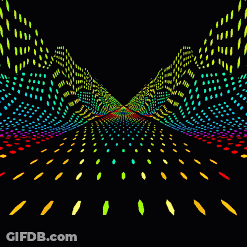 Optical Illusion Rainbow Tunnel Black Background GIF