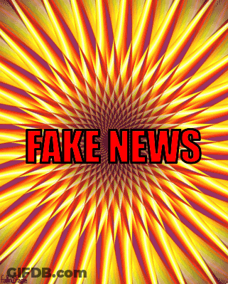 Optical Illusion Saying Fake News In Red GIF