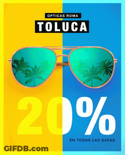 Opticas Roma Toluca Sunglasses Yellow Blue GIF