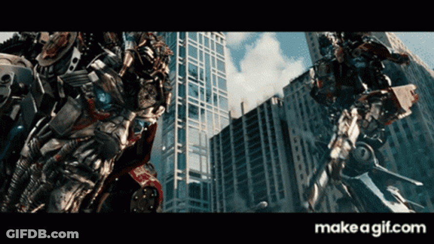 Optimus Prime Intense Combat GIF