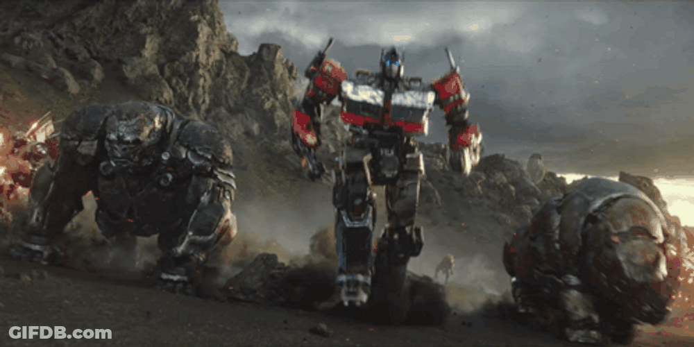 Optimus Prime With The Transformers Battle Fight GIF