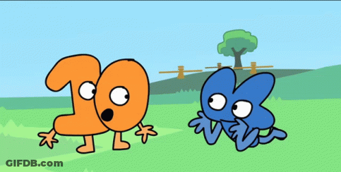 Orange And Blue Cartoon Characters In Field GIF