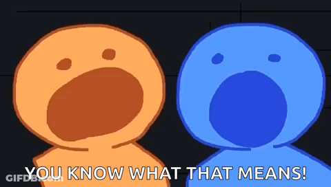 Orange And Blue Cartoon Saying You Know What That Means GIF