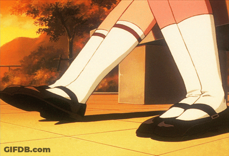 Orange Anime Aesthetic Legs GIF