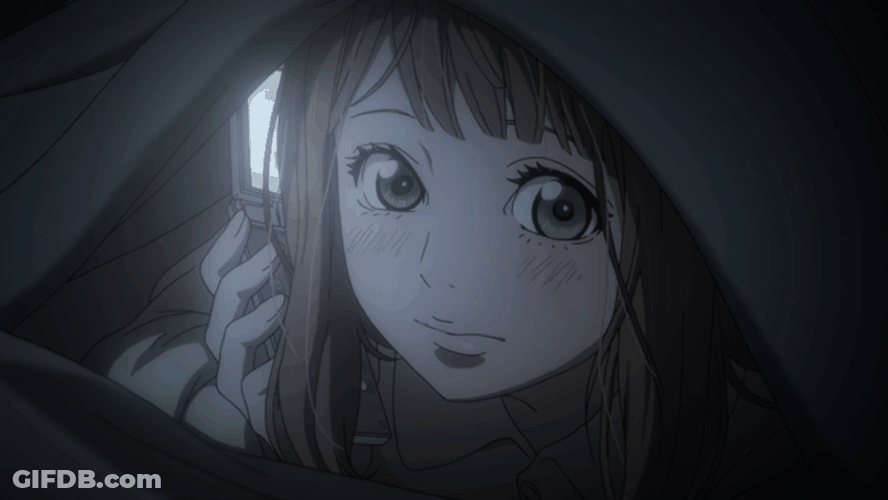 Orange Anime Naho Peeking GIF