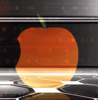 Orange Apple With Green Stem GIF